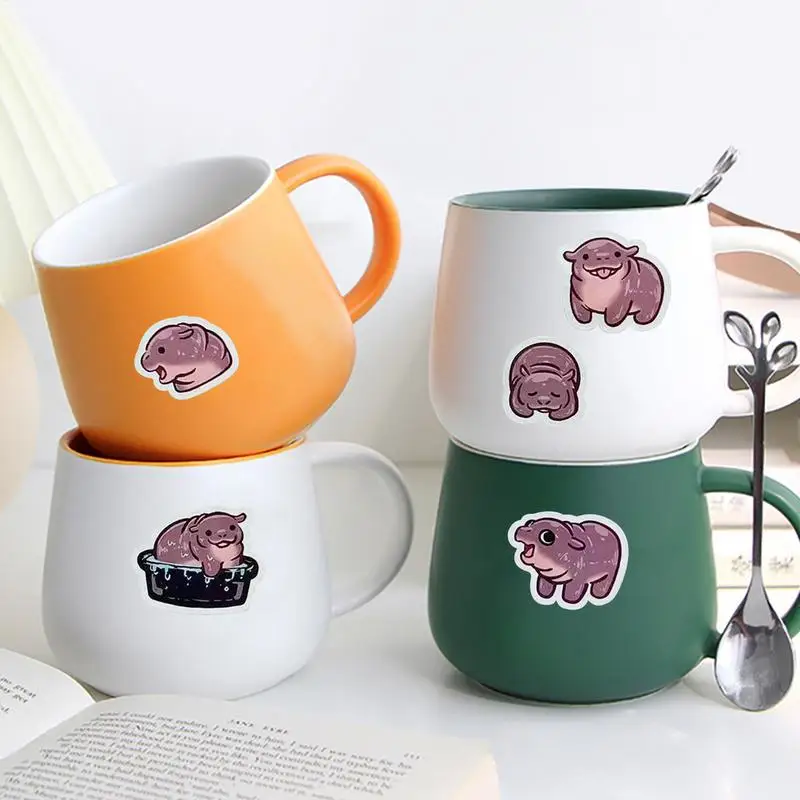 Наклейки «Бегемот», 2X наклейка на гитару, мультяшные наклейки для ноутбука, гитары, мотоцикла, скейтборда, багажа, телефона для детей, подростков, дня рождения