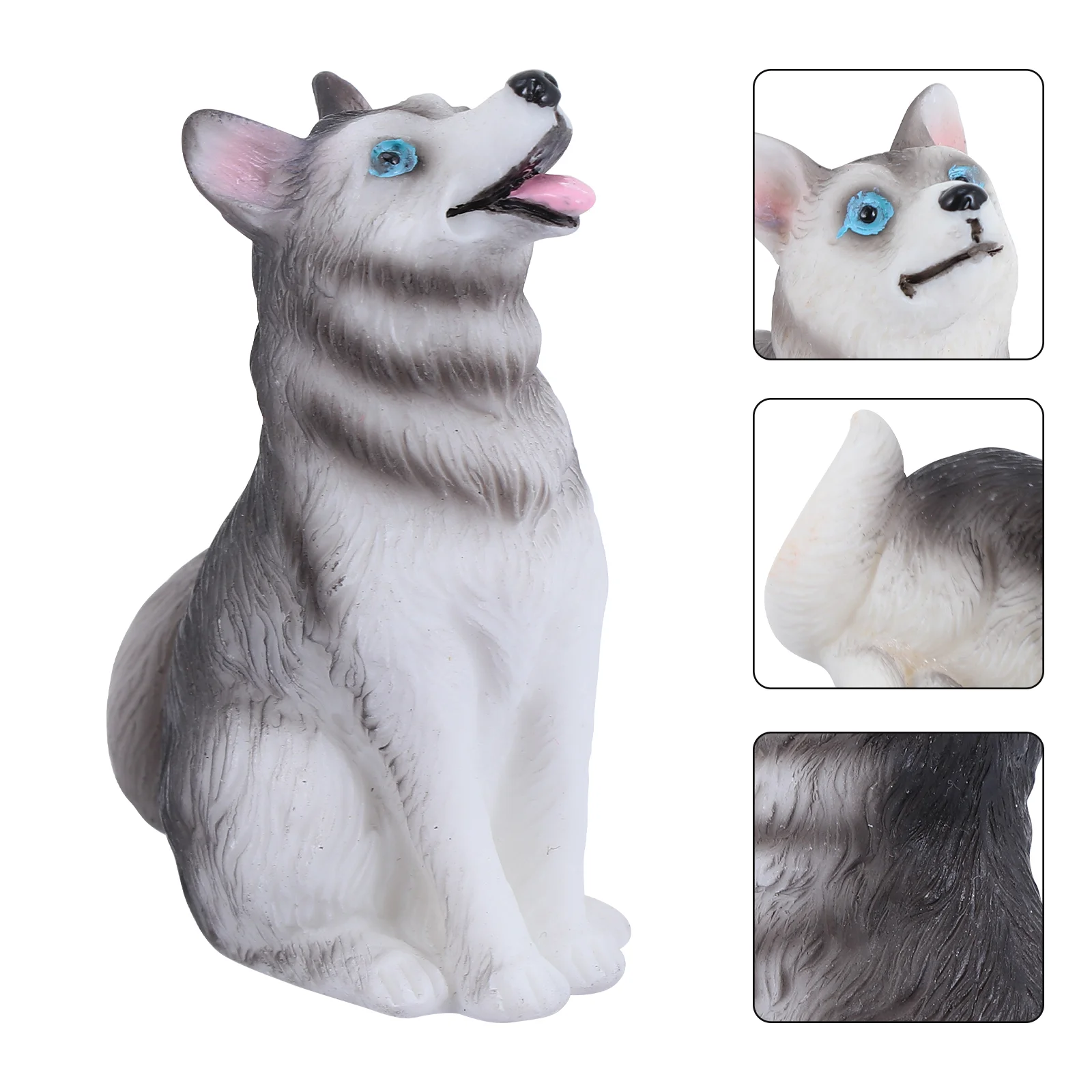 4pcs Miniature Husky Dog Figures Animal Toys Figurines Fairy Garden Decorations mini husky figurines mini landscape ornament