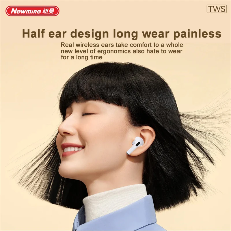 Newmine T11 TWS Smart Touch Control Wireless Headphone HIFI Stereo Sound Bluetooth 5.3 Earphones Noise Reduction Sports Headset