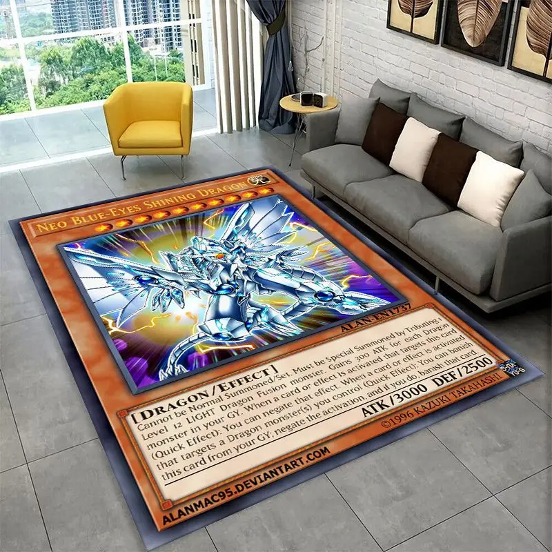 Yu-Gi-Oh Monster Card Cartoon Anime Carpet Rug for Bedroom Living Room Sofa Doormat Home Decor,Kid Game Area Rug Non-slip Gift