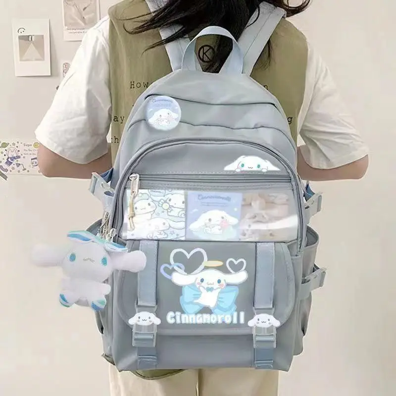 Mochila de dibujos animados Sanrio Original, Hello Kitty Melody Kulomi, 41x31x13 Cm, alta capacidad, impermeable, bolsa escolar para niños, regalos