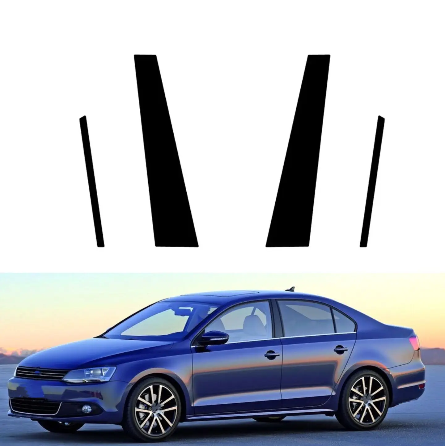 

Fit For Volkswagen Jetta 2011 2012 2013 2014-2017 2018 Pillar Post Car Door Center Middle B C Sticker Trim Window Column Cover