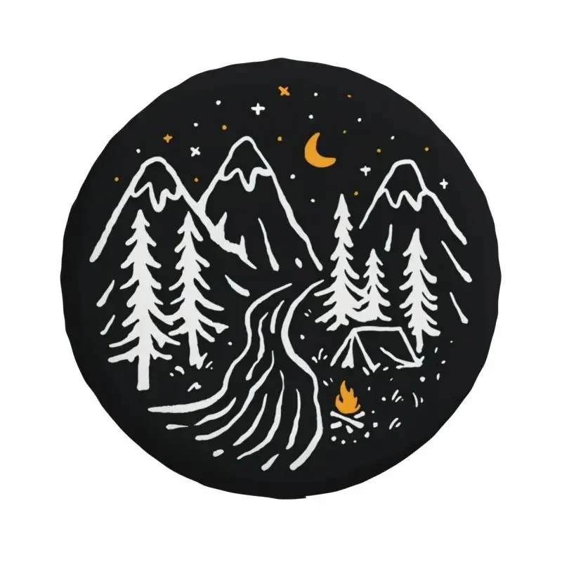 Camping Hiking Mountain Nature River Spare Tire Cover for Toyota Suzuki RV Trailer Camper Adventure Car Wheel Protector Covers