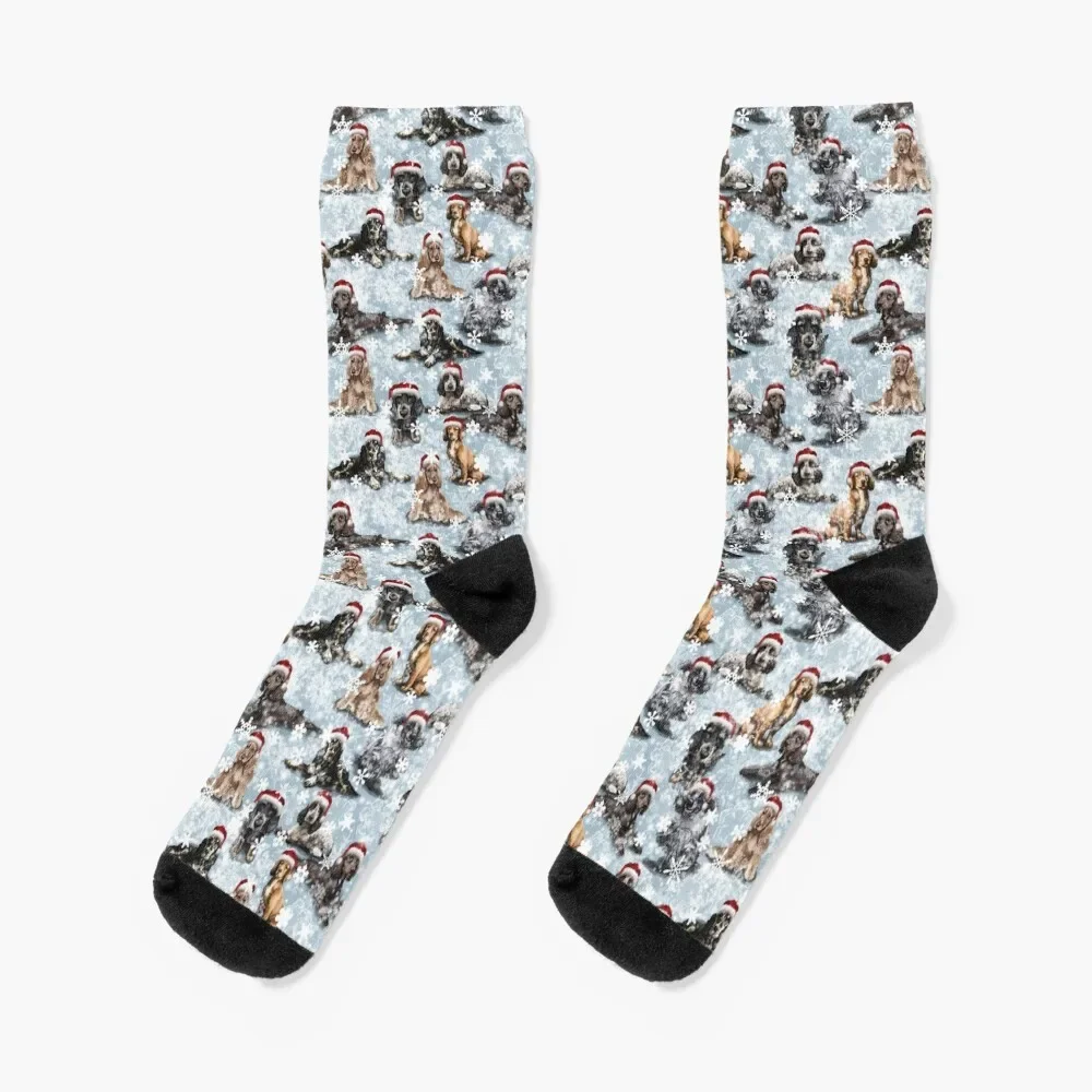 

The Christmas Cocker Spaniel Socks anti slip football christmas gift Children's Crossfit Socks Woman Men's