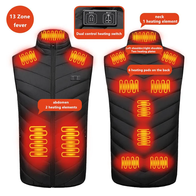 Neue Männer Casual Stehkragen Im Freien Warme Elektrische Weste Winter Usb Port Intelligente Heizung Ärmellose Mantel (Keine Power Bank) – Detail 10