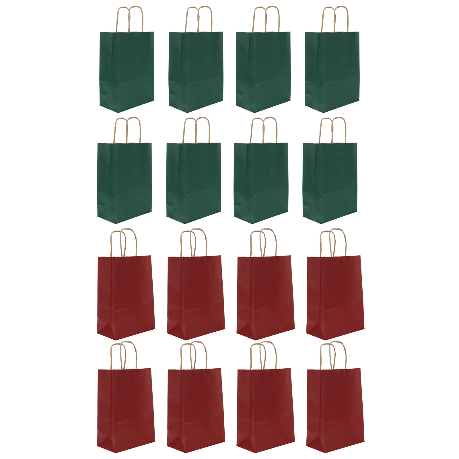 16 قطعة أكياس هدايا عيد الميلاد الورقية المحمولة المحمولة عيد الميلاد التعبئة الحقائب للهدايا الحلوى البسكويت أكياس هدايا عيد الميلاد