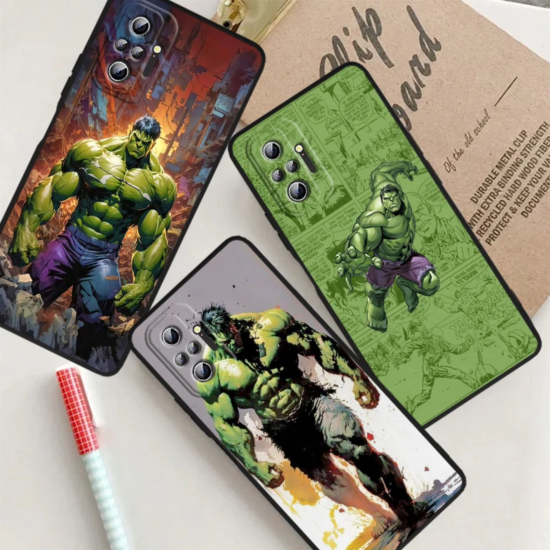 Hulk Marvel Handsome Fashion For Xiaomi Redmi Note 13 12R 12 12S Turbo 11 11T 11S 10 10S Pro Plus 5G Black Back Phone Case