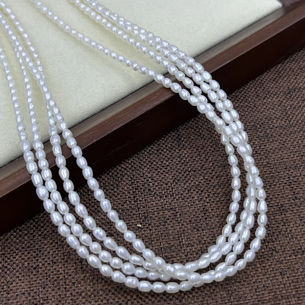 AAA 2-3mm Exquisite White Freshwater Pearls Rice Loose Beads for Jewelry Making Supplies DIY Women Necklace Bracelet Accessories
