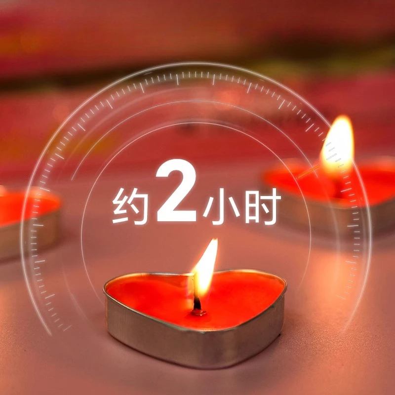 Heart shaped candles with love, smokeless and tasteless, proposal and confession, creative and romantic atmosphere, birthday