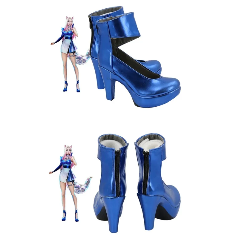 KDA Ahri Cosplay Shoes Boots Sexy KDA All Out Pop Star Cosplay Props Accessories Ears Wig Custom-made High Heel for Girls Women