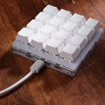 Sayodevice R0c0 용 기계식 키보드, USB RGB 미니 게임용 맞춤형 매크로 프로그래밍 키패드, 흰색 매크로패드, 16 키