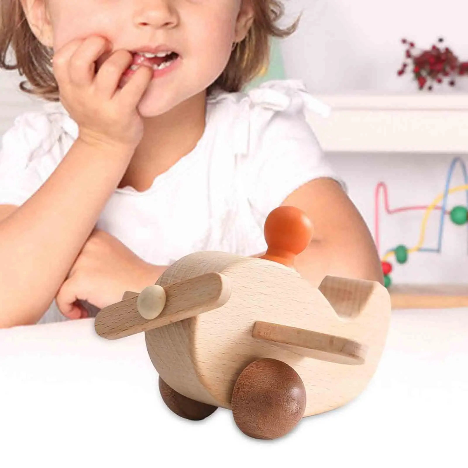 ของเล่นเครื่องบินไม้มอนเตสซอรี่ โมเดลเครื่องบินจิ๋วสำหรับเด็ก เสริมพัฒนาการเรียนรู้ ฝึกทักษะการเคลื่อนไหวอย่างละเอียด ของขวัญของเล่นเครื่องบิน