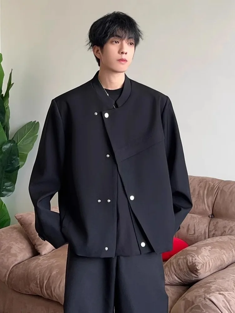 

Новый китайский деконструированный мужской тюнер, осенне-зимний асимметричный костюм большого размера в стиле вестерн, повседневный однобортный ...