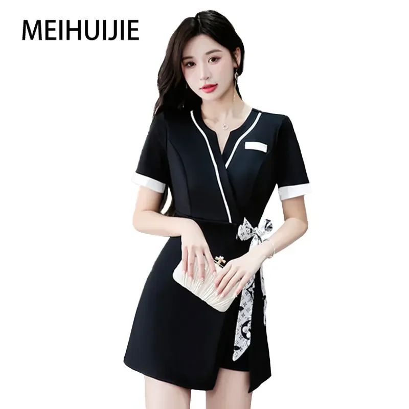 Foot Bath Overallssauna Massage Salon Overallsbeauty Salon Beautician Uniformsummer Work Elegant Skirt Aesthetic Uniform