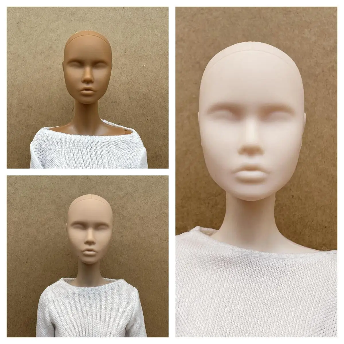 30cm 1/6 Scale Solid Doll Figure with Movable Joints Blank Bald Head for DIY Makeup Practice Collectible Toy Playing Parts