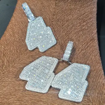 定製冰塊數字單字吊墜項鍊 Icy Baguettecz 字母項鍊 純色背面雷射雕刻 個性化他的生日禮物 10 最佳銷售 客製化項鍊 - №10