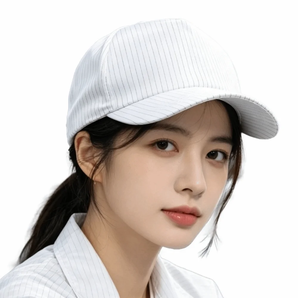 Fashionable Anti Static Dust Proof Hat Hard Tongue Washable Work Hat Adjustable Top Mesh Baseball Cap Canteen Catering