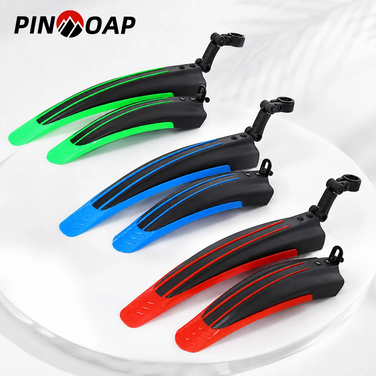 PINMOAP 2PCS Bicycle Fender Set 20-26'' Fit Mountain Bike Front Rear Mudguards Durable Splash Proof MTB Cycling Easy Install Bik