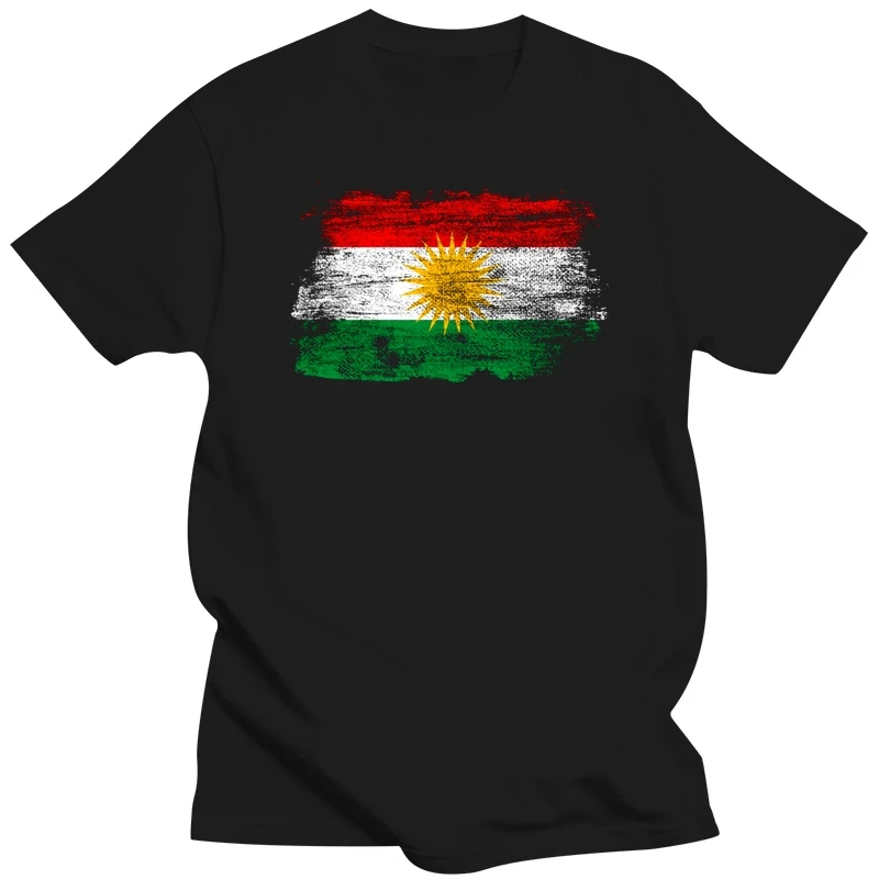 Kurdistan Nation Kurd Kurdish flag T shirt Creative Round Collar Solid Color Graphic Tee shirt For Men Tee Tops Casual Pictures