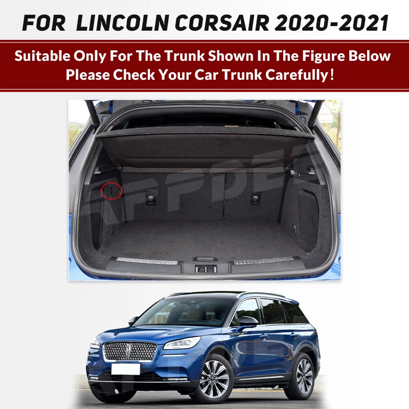 Auto Full Coverage Trunk Mat For Lincoln Corsair 5-Seat 2020-2023 21 22 Car Cover Pad Cargo Liner Interior Protector Accessories