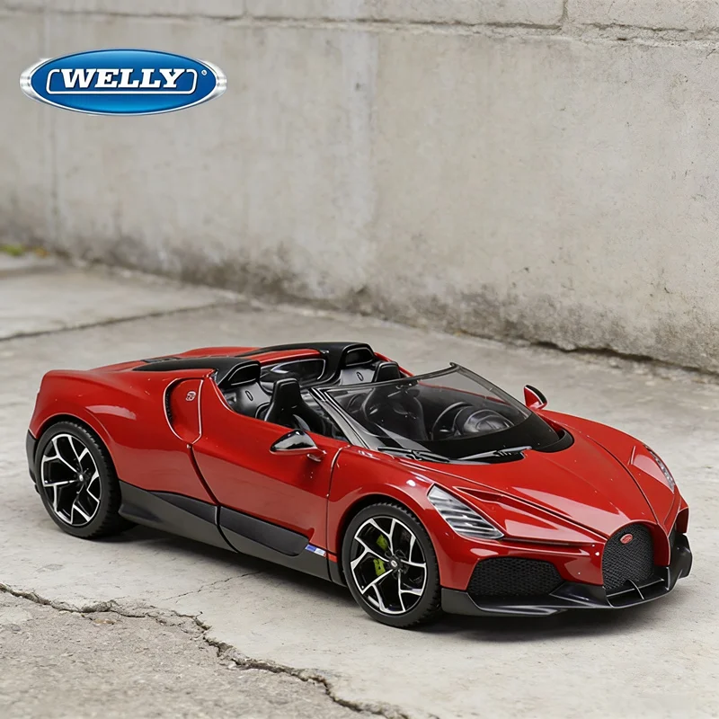 

Welly 1:24 Bugatti W16 Mistral Alloy Convertible Sports Car Model Diecast Metal Toy Race Vehicles Car Model Simulation Kids Gift