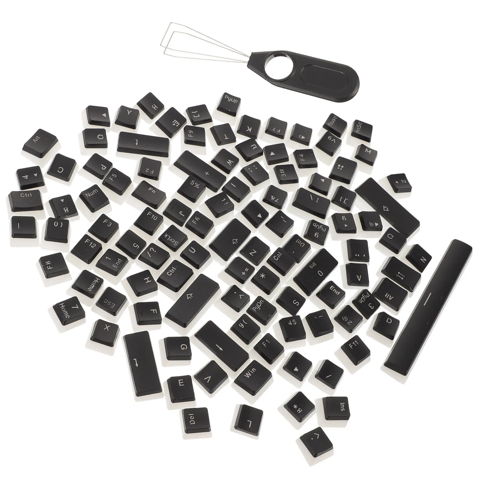 1Set Pbt Double Layer Translucent Pudding Keycaps Frosted Surface Ergonomic Curved for Rgb Gaming Mechanical Keyboard