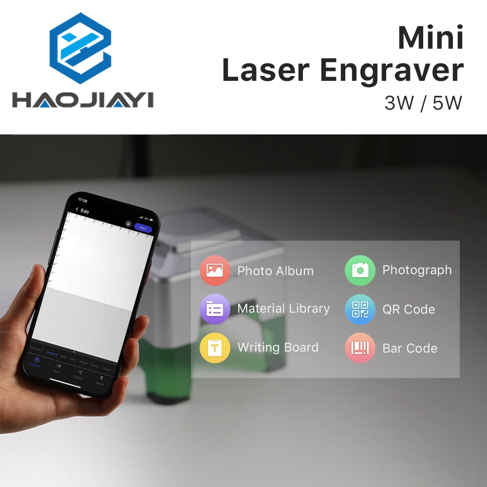 MINI Laser Engraver CNC DIY Laser Engraving Machine 5000mw Fast Mini Logo Mark Printer Cutter Woodworking Wood Plastic