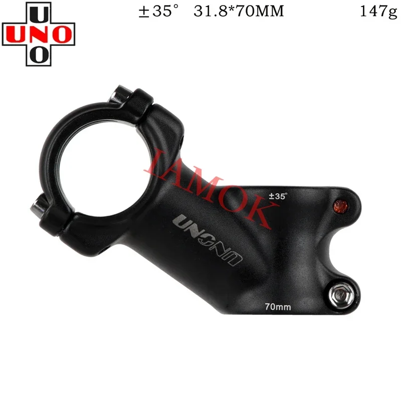 

UNO Bicycle Stem 35 Degree 60-135mm 25.4/31.8x28.6mm Iamok Ultra Light Black/Silver Stems Bike Parts