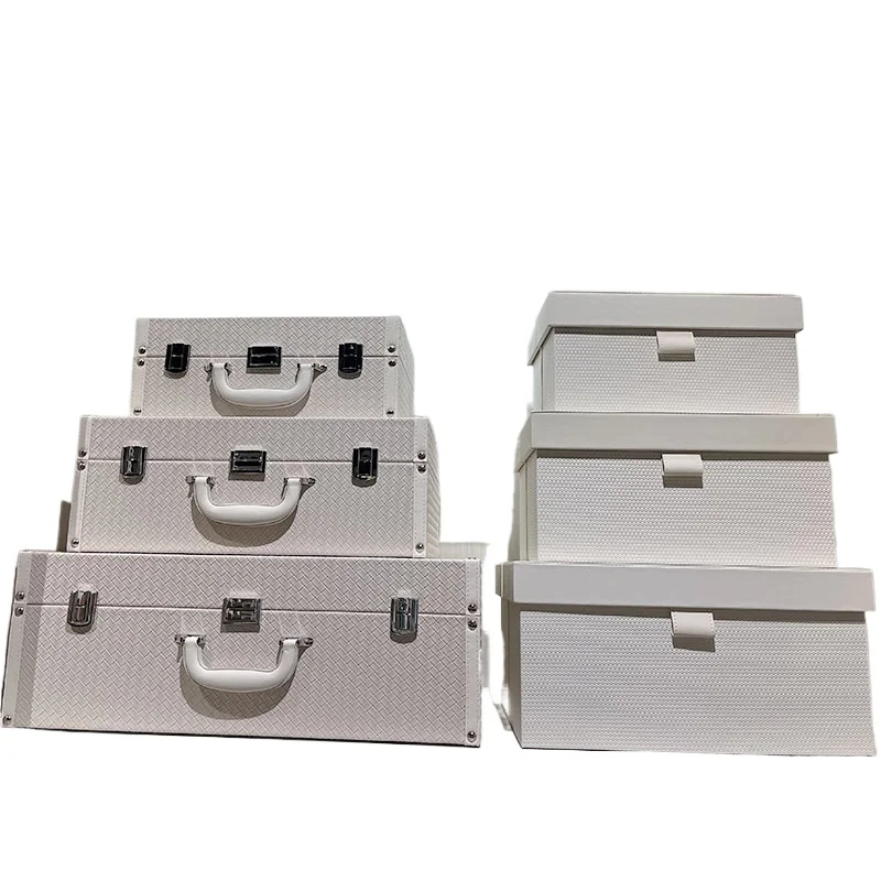 

2026 Closet woven pattern storage box - Simple storage box for soft furnishing home decor