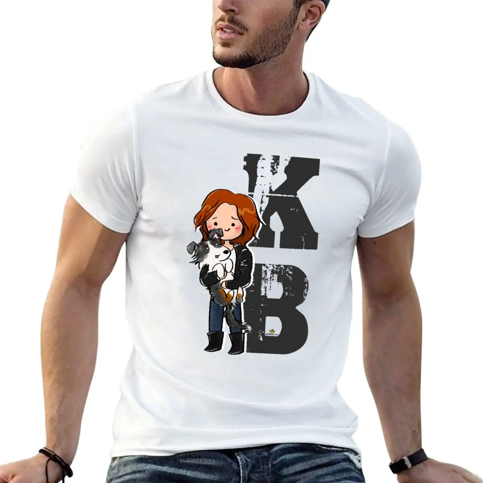 Kat Barrell T-Shirt Basic Short Sleeve Cotton Blend T-Shirt