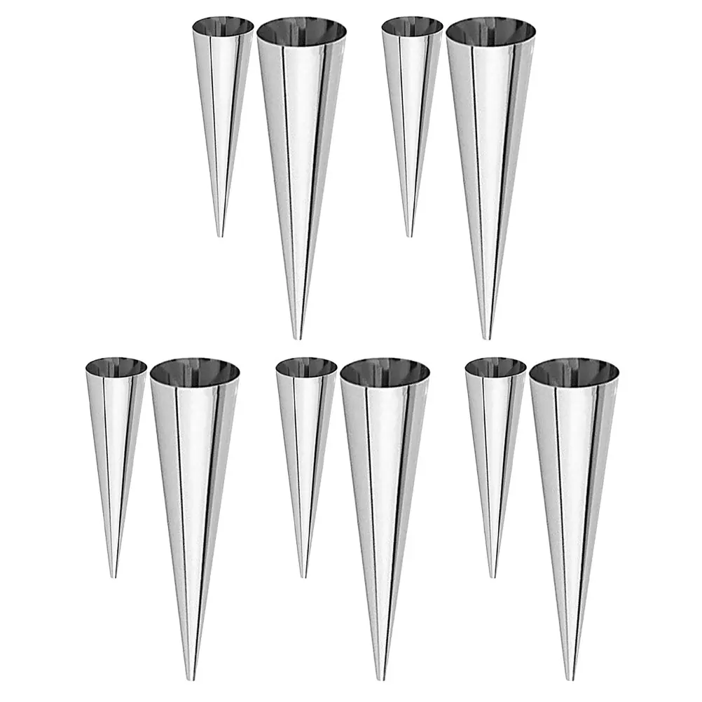

10pcs Stainless Steel Croissant Mold Baking Tools Cone Shape Pastry Mold Kitchen Gadgets Easy Clean Reusable Non Stick