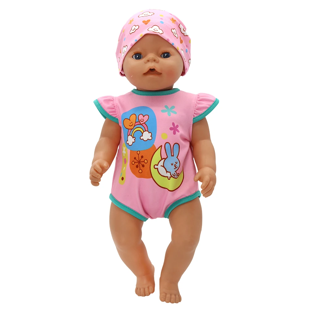 New Fashion Doll Jump Suit For 17-18 Inch Baby Newborn Doll Cute 43cm Baby Doll Accessories Pajamas Suit Festival Birthday Gift