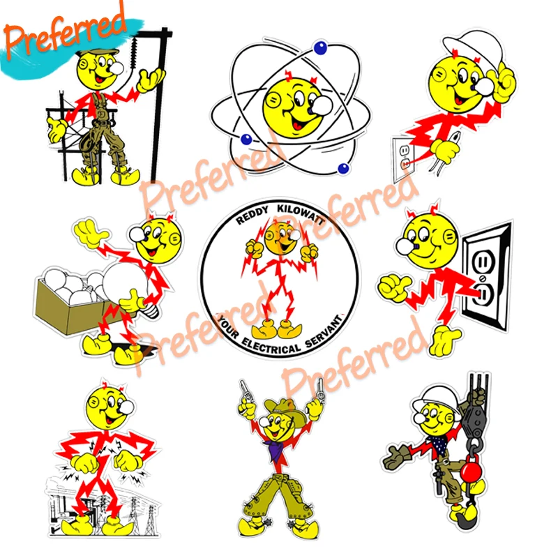 Reddy Kilowatt Electrical Servant Vintage Vinyl Sticker Decal Waterproof Material, Car/truck Ship/Surf Camper/laptop and Toolbox