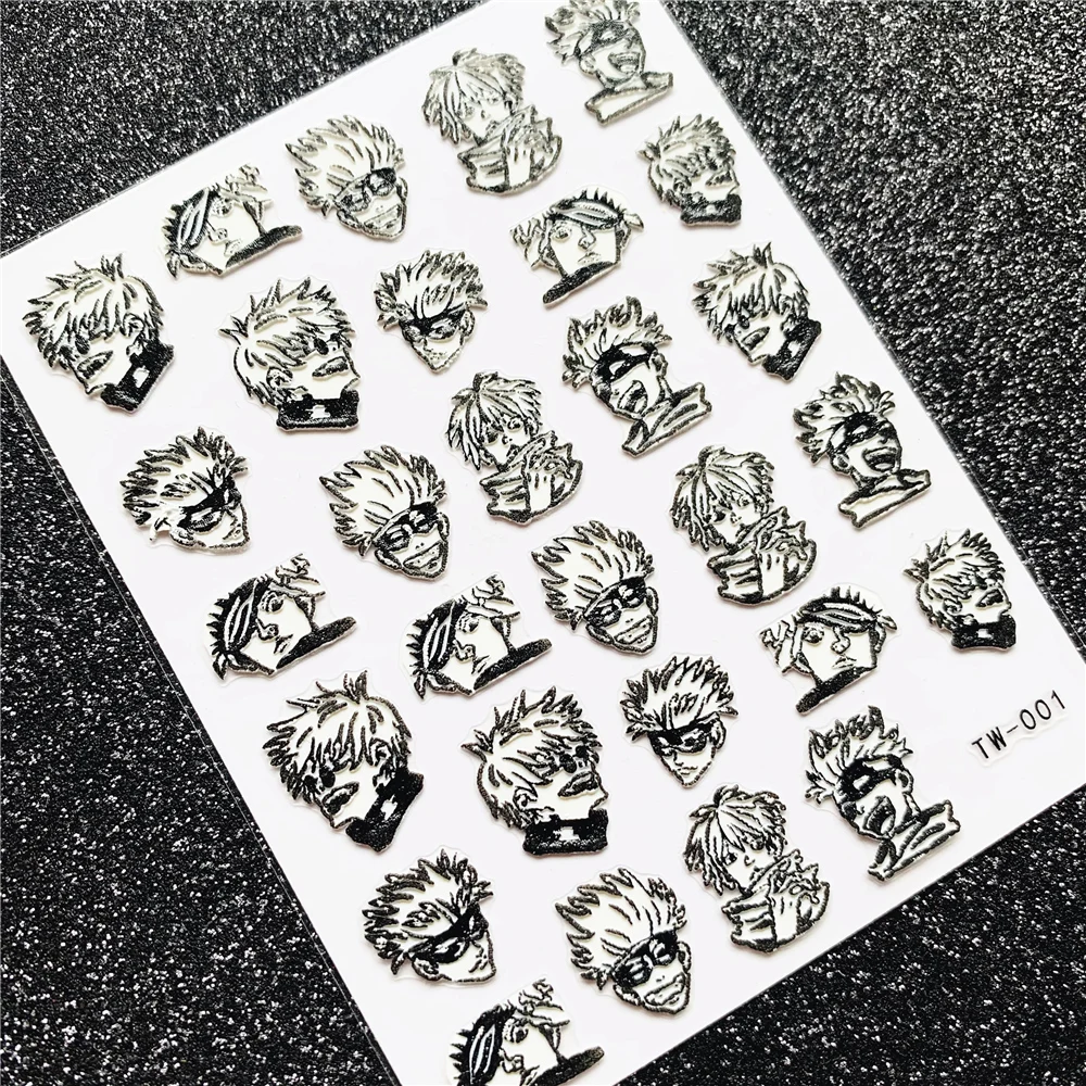 TW series TW-001 5D comic Nail art Nail sticker decorazione strumento cursori per decalcomanie per unghie