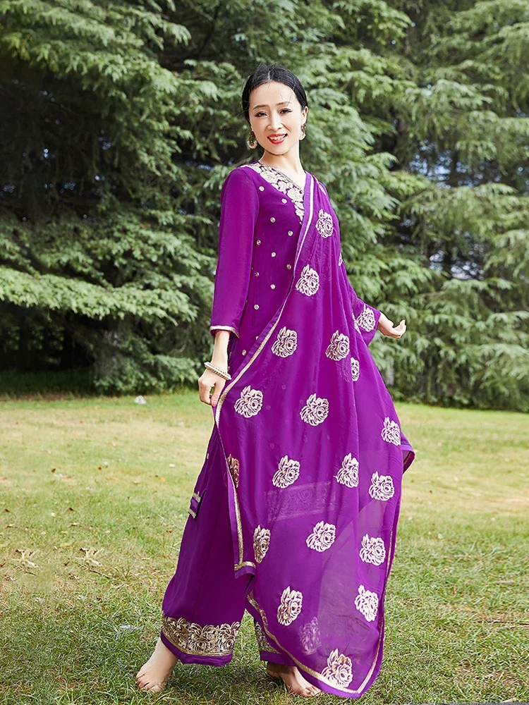الهند باكستان البنجابية دوباتاس الدعاوى اليومية امرأة بلوزة السراويل وشاح Kurtas ساري أعلى كاتاك مجموعات