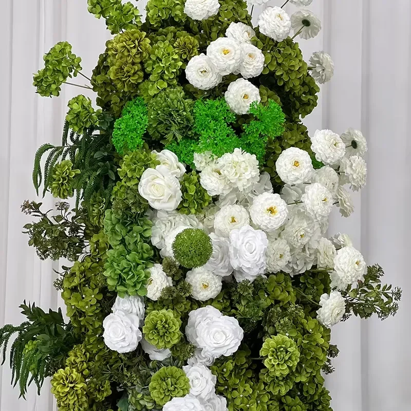 Sunwedding White Rose and Greenery Artificial Flower Arch Backdrop Wedding Decoration Artificial Arch