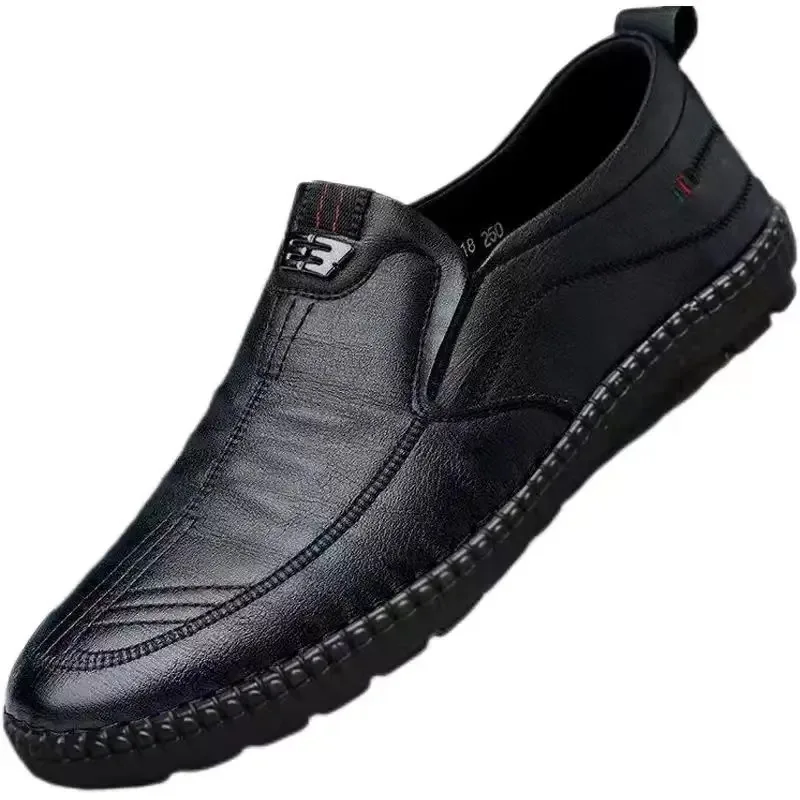 

Mens PU Leather Loafers Non Slip Walking Flats Breathable Outdoor Slip on Casual Shoes