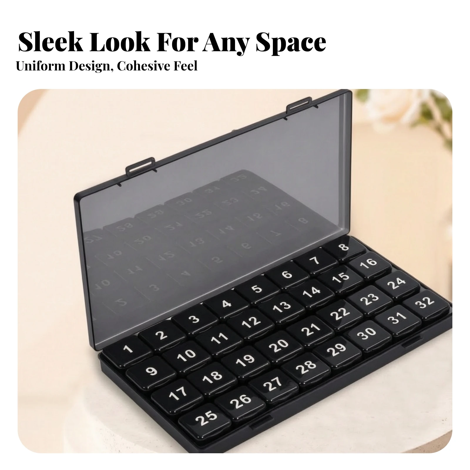Tablet Organizer Organizer with 32 Compartments Easy to Use Monthly Medicine Planner Numbered Tablet Organizer Dispenser Secure