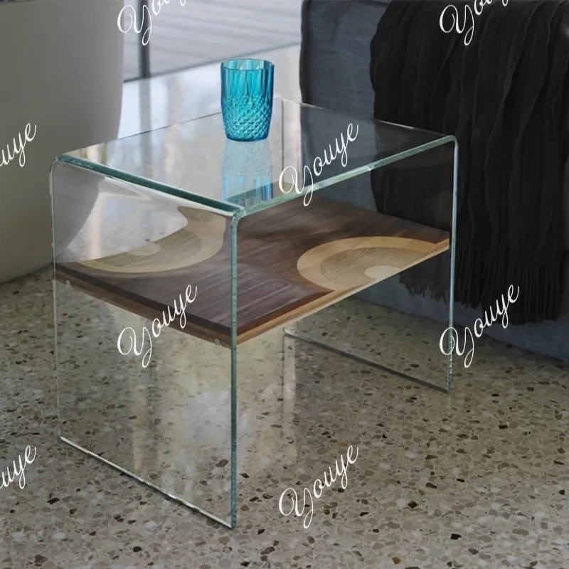N63 Italian ripple glass bedside table, living room creative edge few designer high-end fashion home bedroom