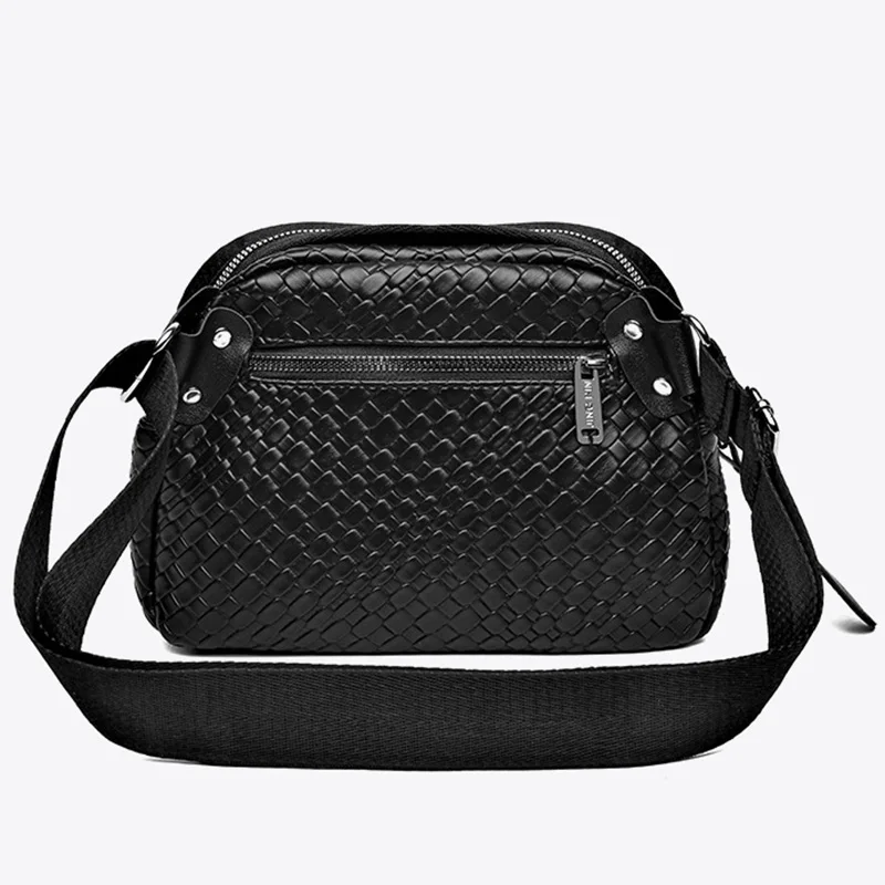 Luksusowe damskie torby na ramię Crossbody Woven Pattern Shell Bag Leather Chest Bag Fashion Mobile Phone Purses Ladies Waist Bag