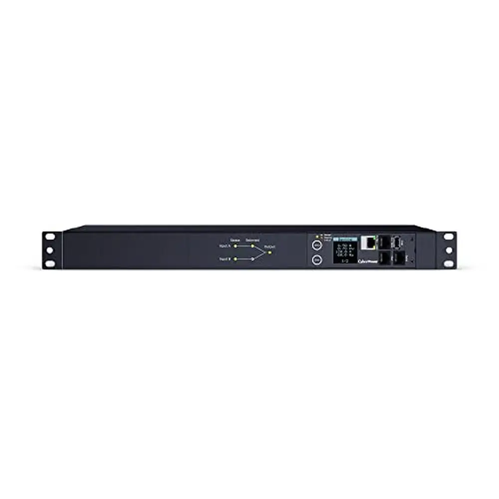 

Switched ATS PDU 100-120V 16A 10 Outlets 1U Rackmount Metered Power Distribution Unit Dual Power Redundancy 10 NEMA 5-20R Auto