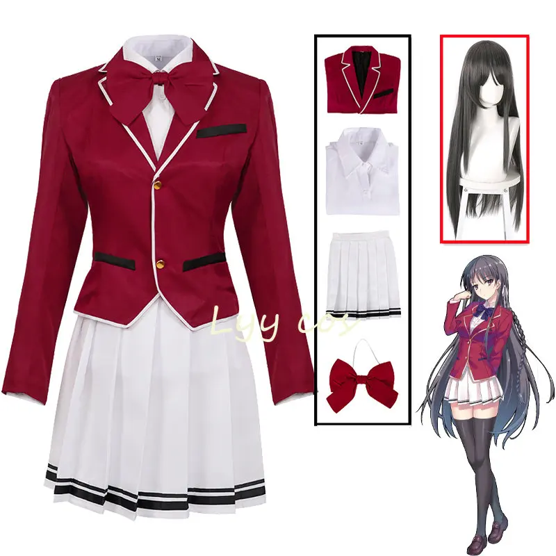 Anime Classroom of the Elite Cosplay Horikita Suzune Cosplay Costume Girl School Red Uniform Skirts Halloween Carnival Suit