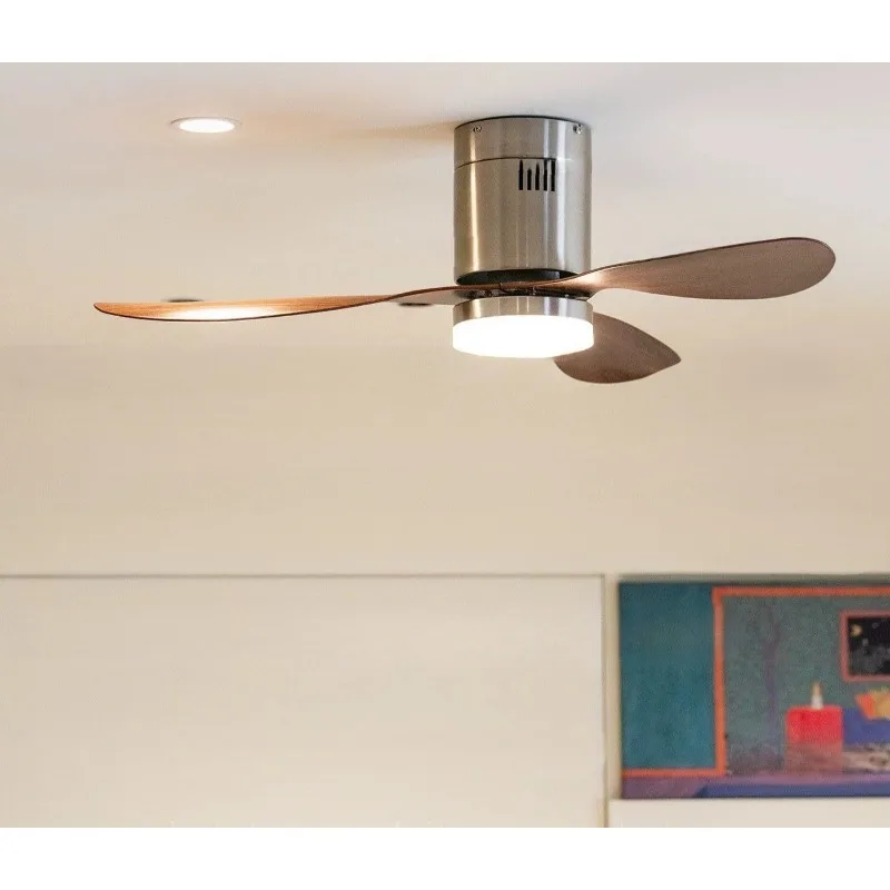 Bedroom fan light Bauhaus style retro living room dining room frequency conversion integrated eye protection ceiling fan light