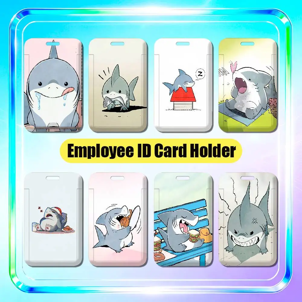 For Jeff the Land Shark Employee ID Card Holder Office Badge Work Student Bank Credit Hard Holders Case Shell