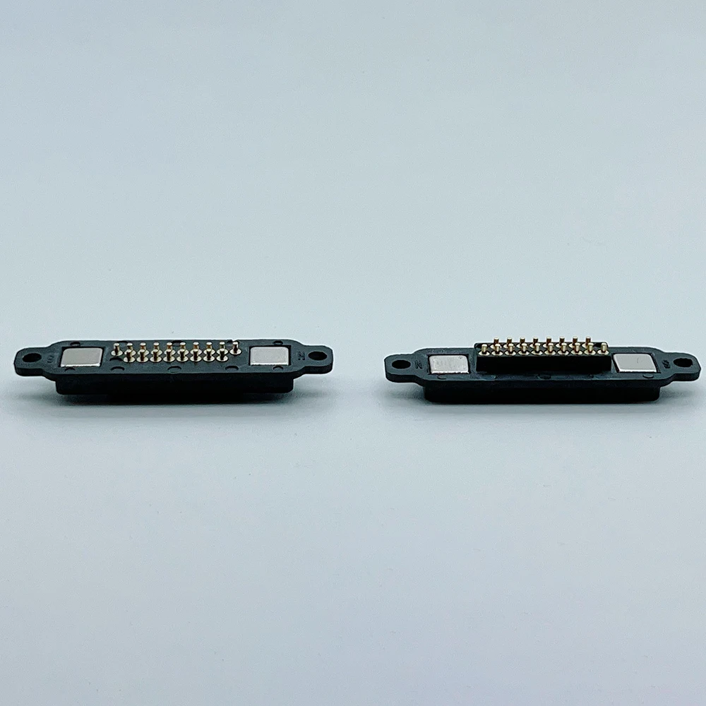 1 Paar 13-Pin 14 15 16 17 18 19 20-Pin Magnetischer Pogo-Pin-Steckverbinder, Stecker und Buchse, Stromanschluss mit Befestigungsschraubenloch zum Laden – Detail 9