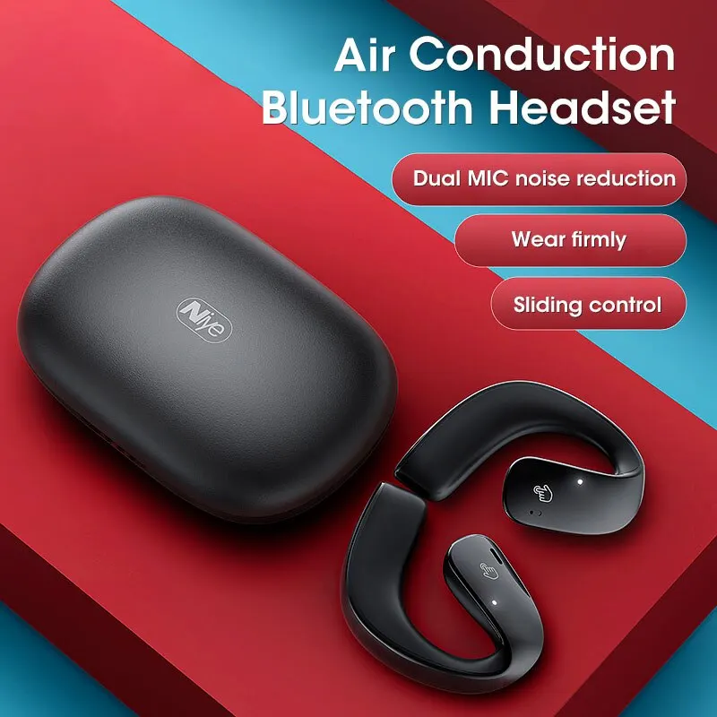 Niye Air Conduction Bluetooth 5.3 Earphones Open Ear Clip Wireless Headphone with Mic Sports Headsets for Android IPhone Samsung