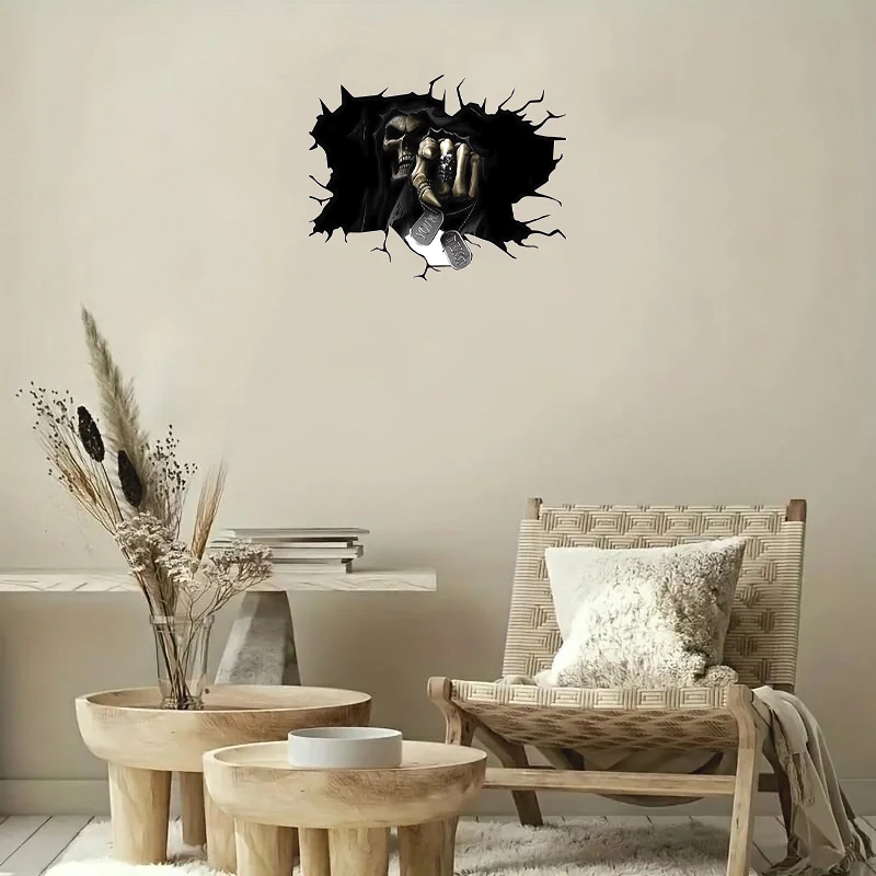 Halloween Floor Wall Sticker Skeleton Horror Personality Caravan Accessories Products PVC Decals Exterior Parts Stylish