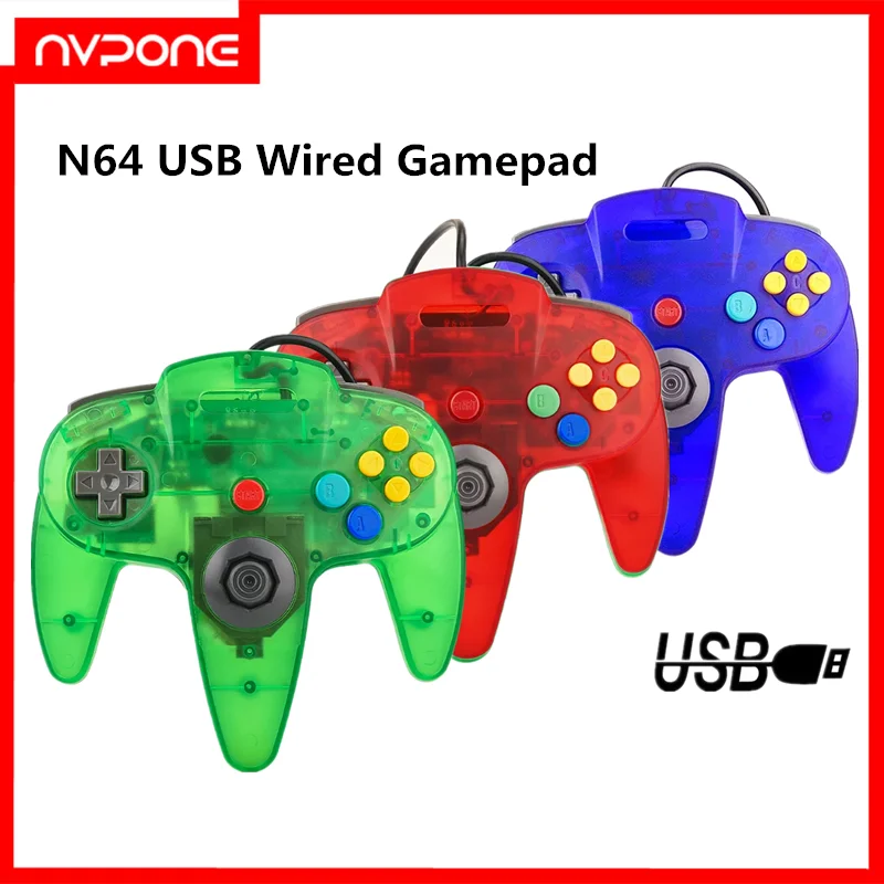 N64 Game Pad Retro Games Controller Joystick Classic Gamepad  for Nintendo Switch PC/Mac Laptop Computer N64 USB Wired Gamepad