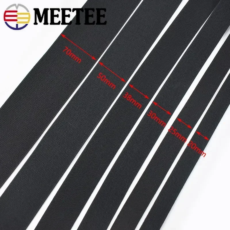 Faixa elástica grossa para roupas íntimas de costura, cinta preta, acessórios para bandas de cintura DIY, 1.5mm, 20-70mm, 1 m, 2 m, 3 m, 5m