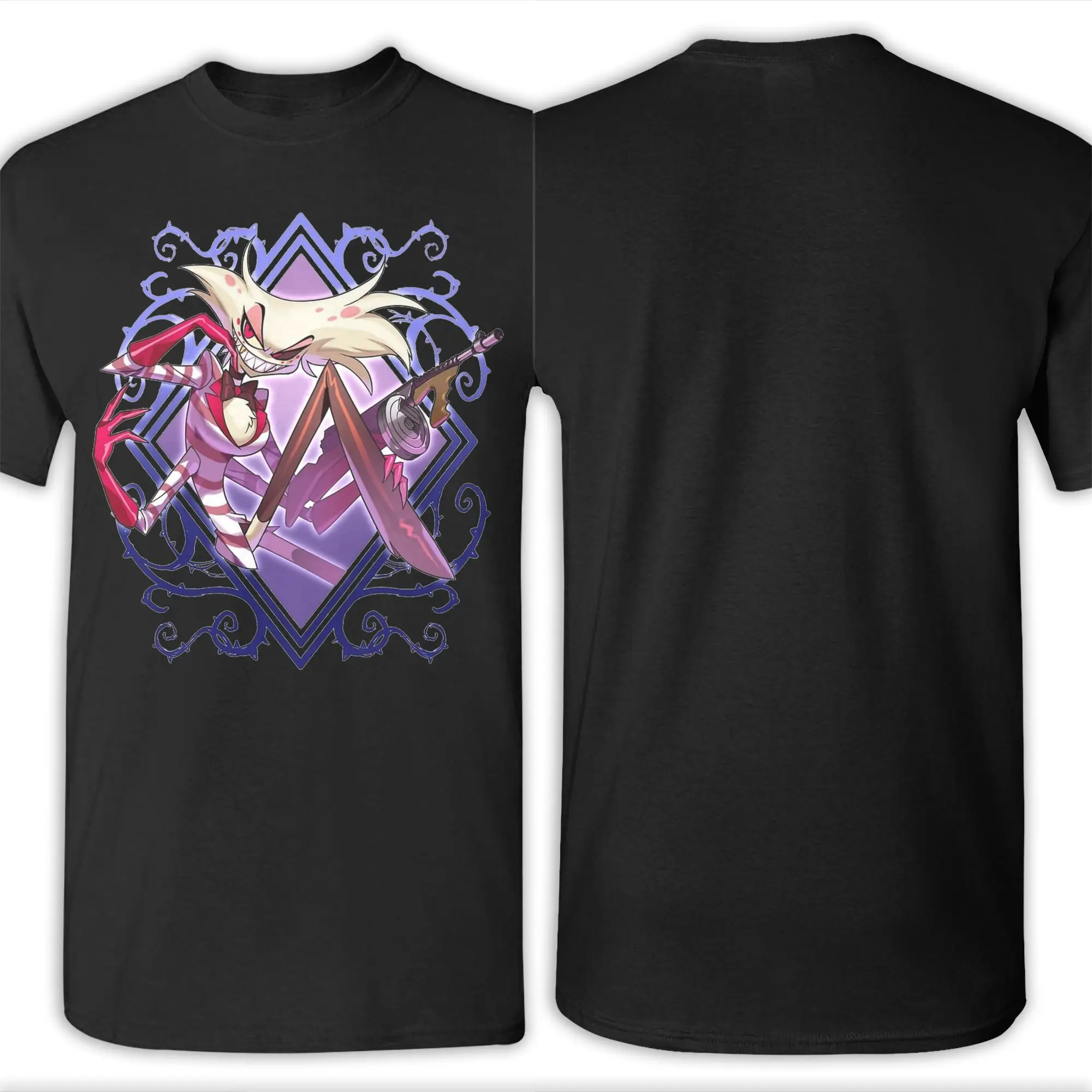 2026 جديد Hazbins Hotels Angel Dusts الرجال تي شيرت الجدة تيز قصيرة الأكمام طاقم الرقبة تي شيرت 100% القطن هدية فكرة الملابس #1